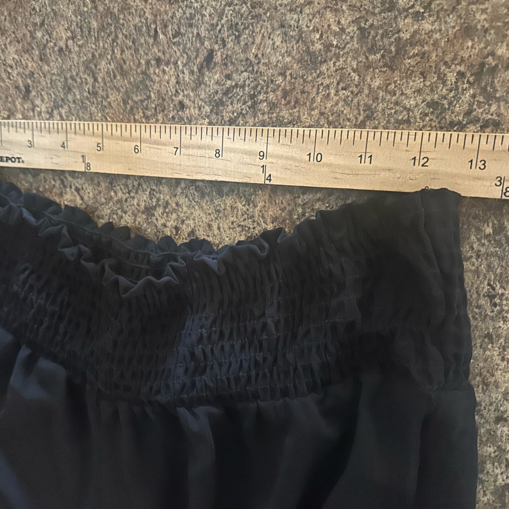 Three Bird Nest Dani Slit Wide Leg Pant Size Large Black Elastic Waistband Flowy - Picture 12 of 13
